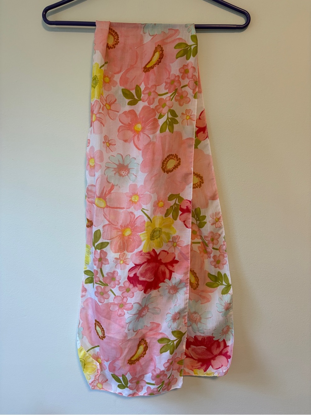 Floral Pink vintage scarf
